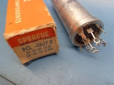 Sprague Pcl-4607.9 100-60-100-100 Mf 350-350-150-10 Wvdc 85° C Capacitor Vintage • $34.99
