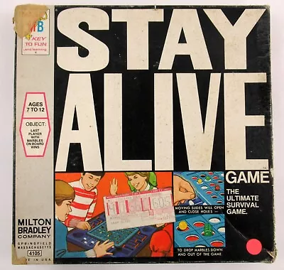 Vintage 1971 Stay Alive Milton Bradley Marble Board Game W/Box Board & Marbles • $42