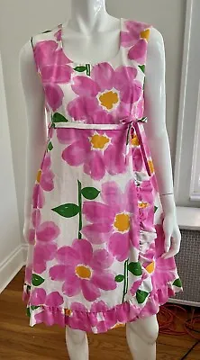 Vtg Malia Honolulu LG 60s 70s Flower Dress Colorful Pink Green Preppy Barbiecore • $68