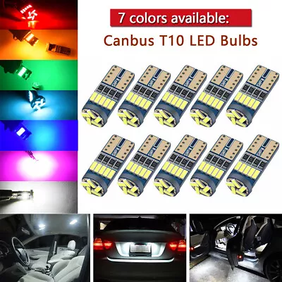 10X T10 168 194 W5W Canbus Error Free LED License Plate Light Interior Bulb 2825 • $7.66