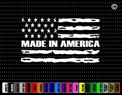 Made In America #2 American Flag Tattered Muscle Car Sticker Window Vinyl Decal • $4.99
