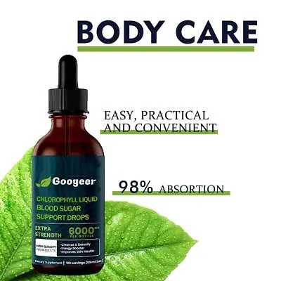 59ml Chlorophyll All-Natural Extract Liquid Drops Water Soluble Mint Body Care • £7.99