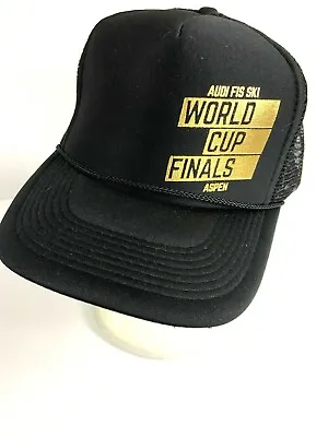 $14.49 • Buy Audi F1S Ski World Cup Finals Black Cap Hat Mesh Gold Foil  NWT Adjustable Mens