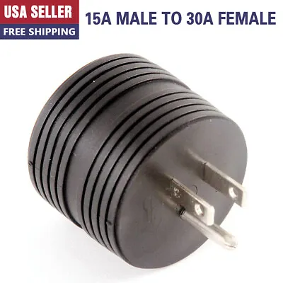 RV Electrical Adapter 15 Amp Male To 30 A Female Plug Round Grip Motorhome • $6.53