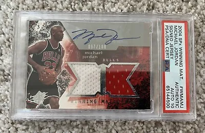 2004-05 SPX Winning Materials MICHAEL JORDAN Autograph Patch Worn PSA 10 Auto • $9750