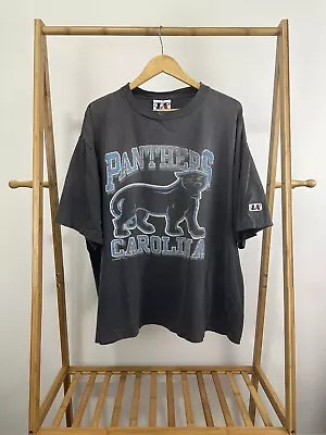 VTG 90s Carolina Panthers NFL Football Gradient Sun Faded Worn T-Shirt XL XXL • $99.95