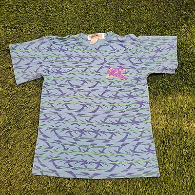 Vintage 1992 Ocean-Pacific Surf Shirt Teens L 17x22 Single-Stitch Blue Green USA • $23.10