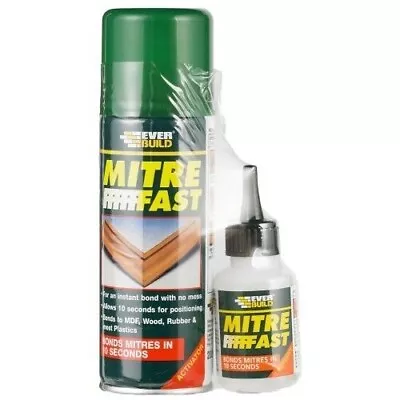 Everbuild Mitre Fast Two Part Bonding Kit Superglue 50g & Activator 200ml • £9.20