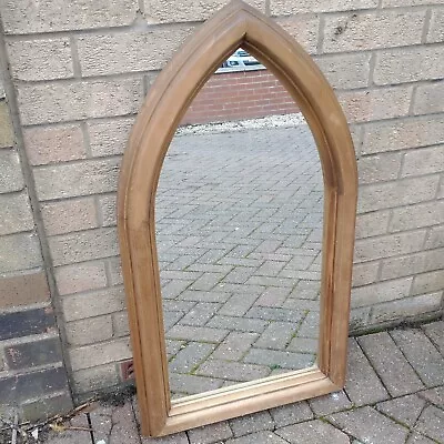 £59.95 • Buy Large Solid Wooden Framed Arched Bevelled Edge Gothic Church Mirror 50x90cm