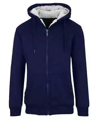 Q-Active Men's Modern Fit Sherpa Lined Fleece Zip-Up Hoodie • $22.09