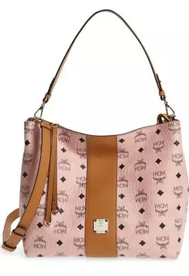 $685 MCM Klara Soft Pink Visetos Medium Hobo Crossbody Bag MWHBAFO01PZ001 • $451.19