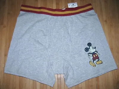 DISNEY Boxer Briefs Size LARGE Cotton Spandex FLY FRONT Mickey Mouse NWT • $12.99