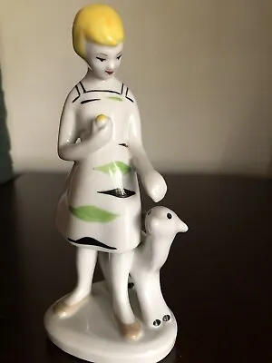 Vintage Russian Soviet Porcelain Figurine Girl With Baby Goat • $60