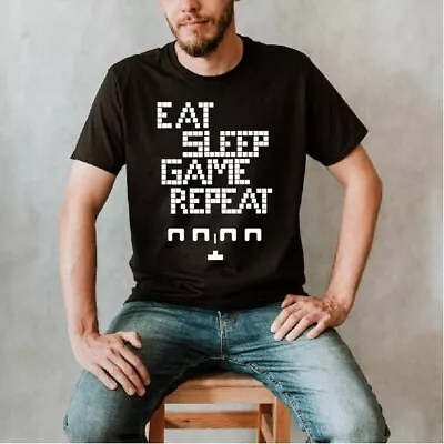 Gaming T-shirt Eat Sleep Game Repeat • £12.50