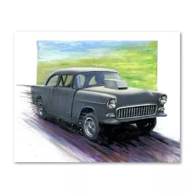 TWO LANE BLACKTOP 1955 Chevy Art Print • $21.99