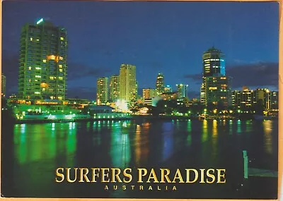 The Lights Of Surfers Paradise Gold Coast Qld Nucolorvue Postcard • $8.95