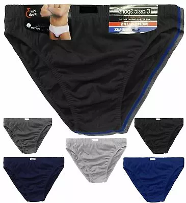 3 6 9 & 12 Pairs Mens Briefs Classic Slips Pants Hipster Cotton Underwear S-2xl • £5.95