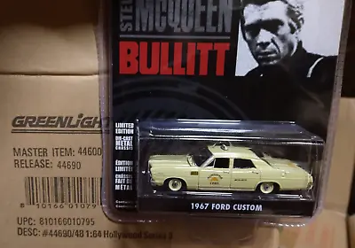 Greenlight Hollywood Steve Mcqueen BULLITT 1967 Ford Custom Sunshine Cabs • $16.99