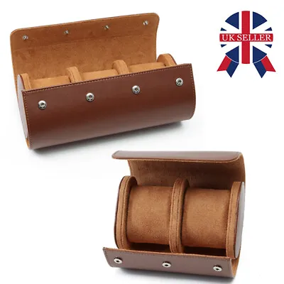 Travel Watch Storage Box Portable Vintage Leather Watch Roll Display Case Pouch • £3.95