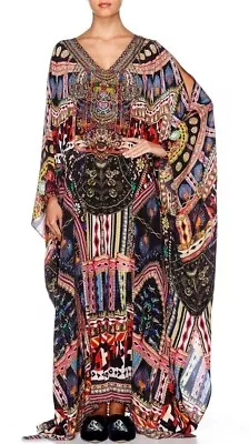 $330 • Buy CAMILLA FRANKS 100% Silk Split Sleeve And Front Kaftan - Australian Designer