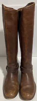 Frye Phillip Ring Women’s Tall Knee High Brown Riding Leather Boots Size 8 B • $66