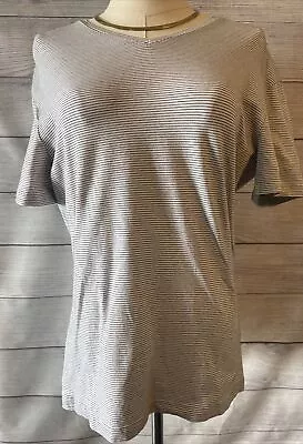 H & M Striped  V Neck T Shirt White And Black Medium • $7.73