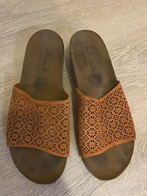 Mila Paoli Italy Orange Leather Sandals 8 M • $20.90