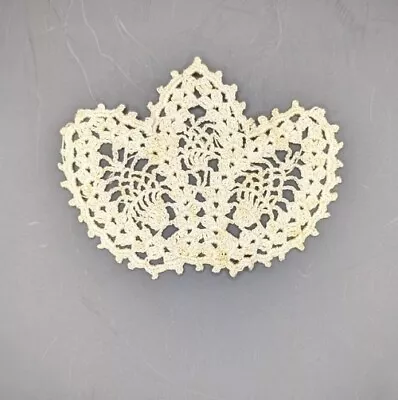 Flower Crochet Doily Ecru 4.5  Hand Made Lotus Vintage Victorian Decor • $6.50