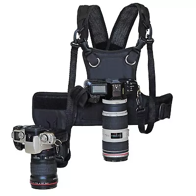 Nicama Dual Shoulder Camera Strap For Two-Cameras Carrier Chest Harness Vest... • $45.34