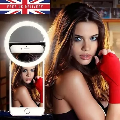 Selfie LED Light Ring Flash Clip Rechargeable Camera For Phone & Iphone Tablets • £5.99