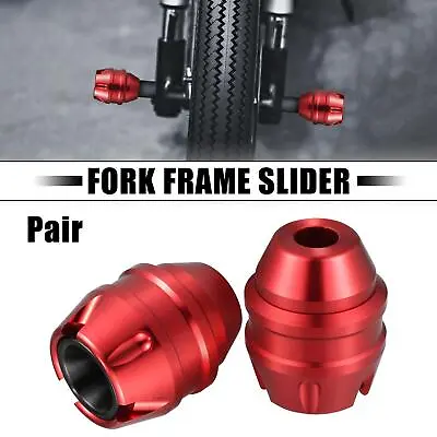 2pcs Anti Drop Fork Frame Slider Motorcycle Wheel Crash Falling Protection Red • $21.84