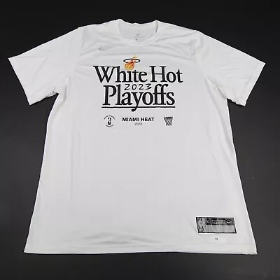 Miami Heat Nike NBA Authentics Dri-Fit Short Sleeve Shirt Men's White Used • $35.99