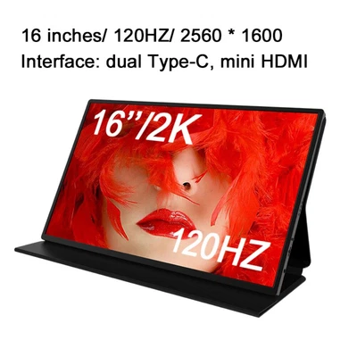 $330.59 • Buy 16  FHD 2K 120Hz Monitor USB-C Ultra-Slim Game Monitor For MAC Laptop PS4 Xbox