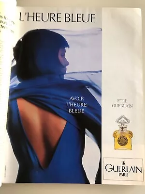 Vintage Advertising PUB PERFUME GUERLAIN BLUE HOUR Advertising (DEC. 1989) • $5.33