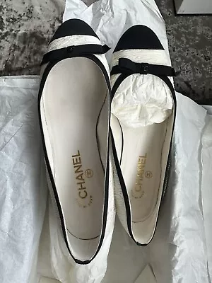 Chanel Ballet Flats 39. Black And Ivory. Worn Twice. Excellent Condition. • £389