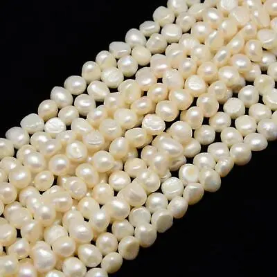 £5.59 • Buy 25 Natural IVORY FRESHWATER PEARL BEADS 7-8mm GRADE A MSC32