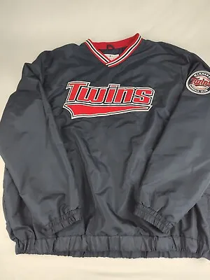 2XL XXLMinnesota Twins Stitched G-111 Carl Banks Pullover Windbreaker Men's • $22.50