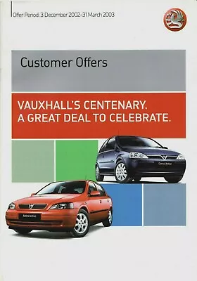 Vauxhall Range Offers Dec 2002-Mar 2003 UK Market Brochure Corsa Astra Vectra • $21.16