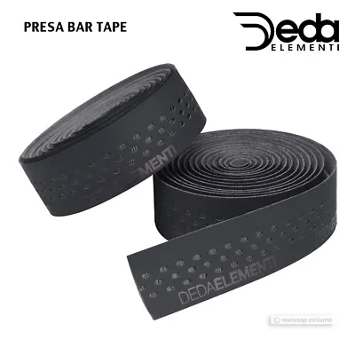 Deda Elementi PRESA Dual Density Perforated Handlebar Tape : BLACK/GLOSS BLACK • $34.95