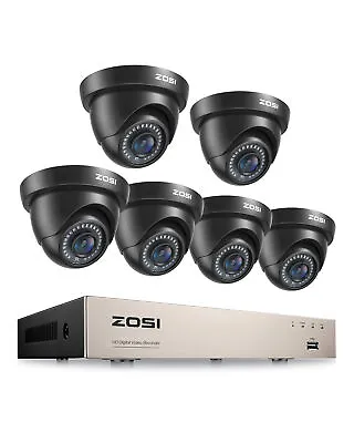 ZOSI 1080P Security Camera System 8 Channel H.265 DVR 6 2MP CCTV Dome Camera Kit • $149.99