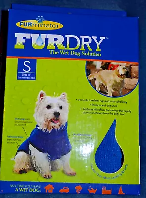 SMALL FURminator FURDry The Wet Dog Solution Pet Grooming Bathing Wrap BLUE • $16.99