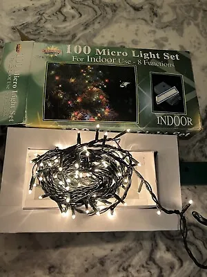 £16.99 • Buy Christmas Collection Set 100 Micro Clear Xmas Lights Transformer 8 Functions