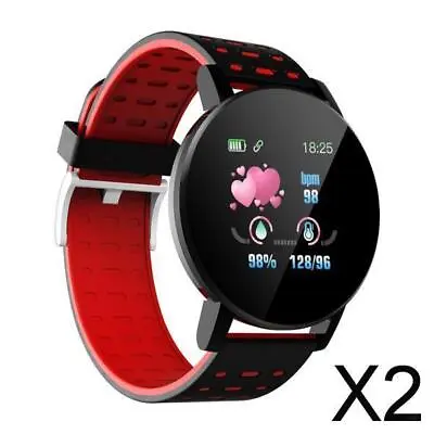 $25.48 • Buy 2X Smart Watch Bluetooth Bracelet Watch For IPhone IOS / Samsung Android Red