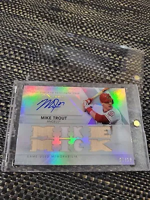Mike Trout ANGELS 2014 Topps Auto 7/18  With Game Used Memorabilia Card • $425