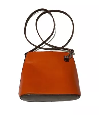 Vera Pelle Genuine Italian Leather Mini Crossbody Bag Orange • $35