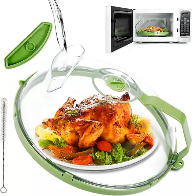 Microwave Splatter Cover 12 Inch Clear Microwave Cover With Water Steamer High • $31.99