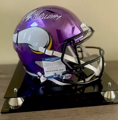 Adrian Peterson Signed Minnesota Vikings Full Size Chrome Replica Helmet - BAS • $489.99