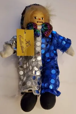 K's Collection Soft Clown Figure Blue Silver Sequin New • $8