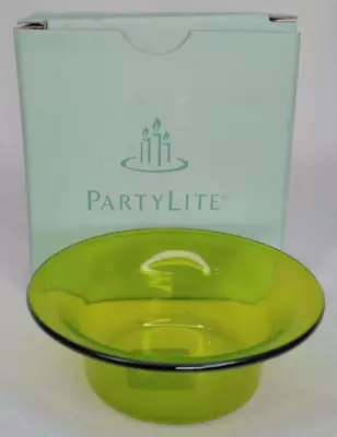 PartyLite Green Glass Votive Candle Holder With Box Retired Vintage Home Decor • $4.89