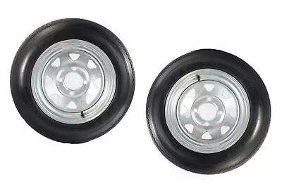 2-Pack Trailer Tire On Rim 480-12 4.80-12 LRB 4 Lug Galvanized Spoke Wheel • $157.97